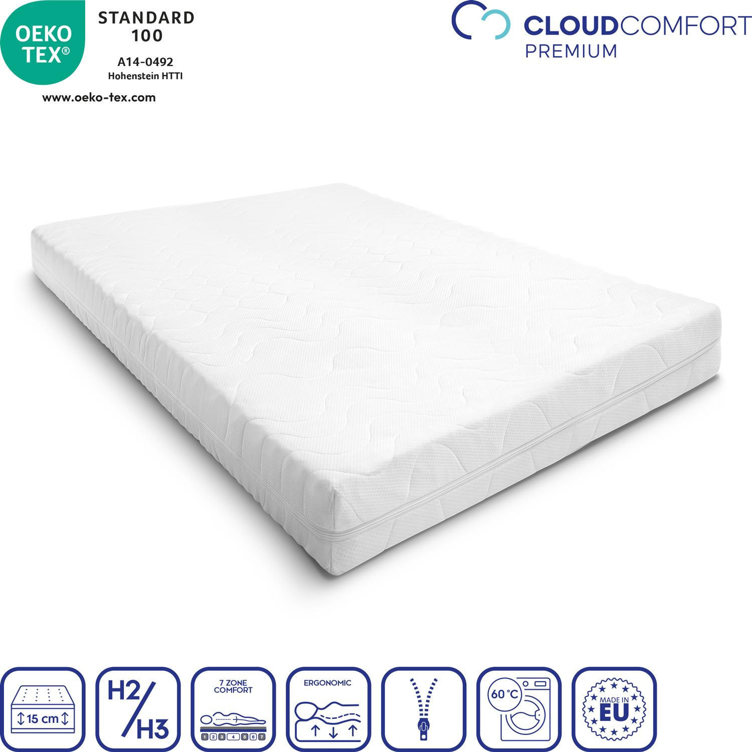 KALTSCHAUMMATRATZE Premium 160x200 cm - Weiß, Textil (160/200cm) - CloudComfort