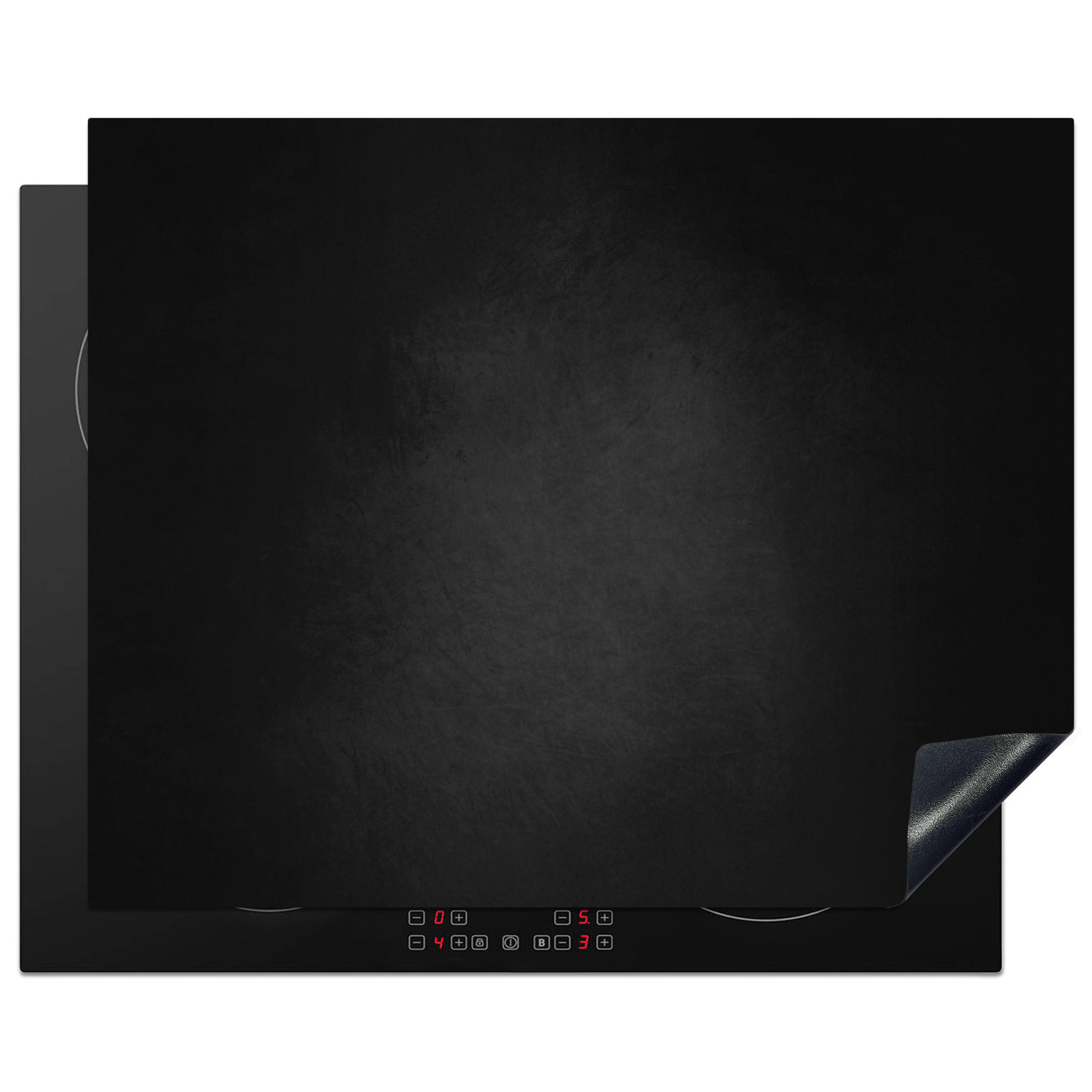 HERDABDECKPLATTE Beton - Schwarz - Grau - Strukturiert - Industriell 65x52 cm - Graphitfarben, Kunststoff (65/0.2/52cm) - MuchoWow