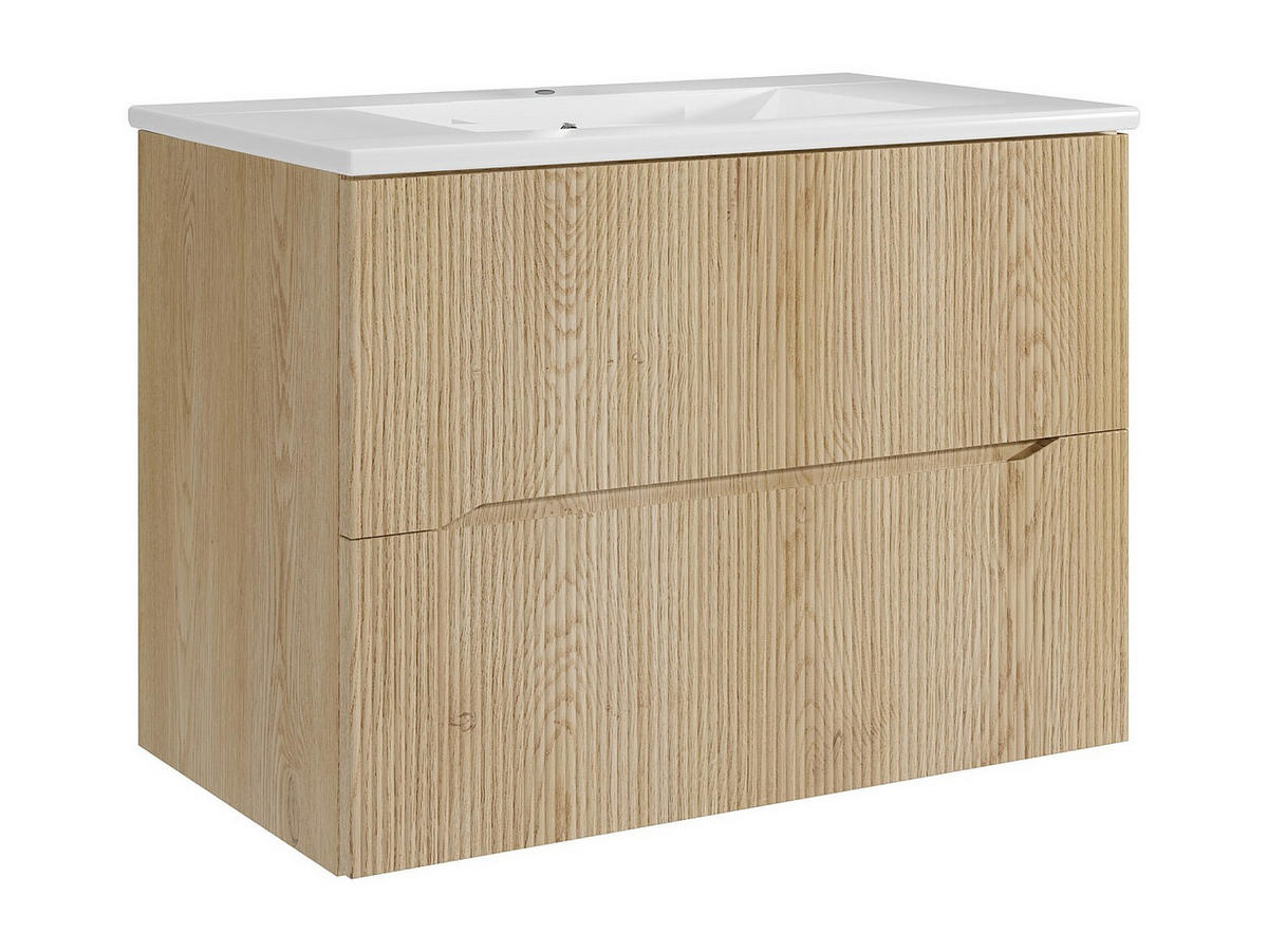 EINZELWASCHTISCH - 80 cm x 46 cm - Holz, Platte - Naturfarben Hell - ORISO - Naturfarben, Holz (80/57/46cm) - Vente-Unique