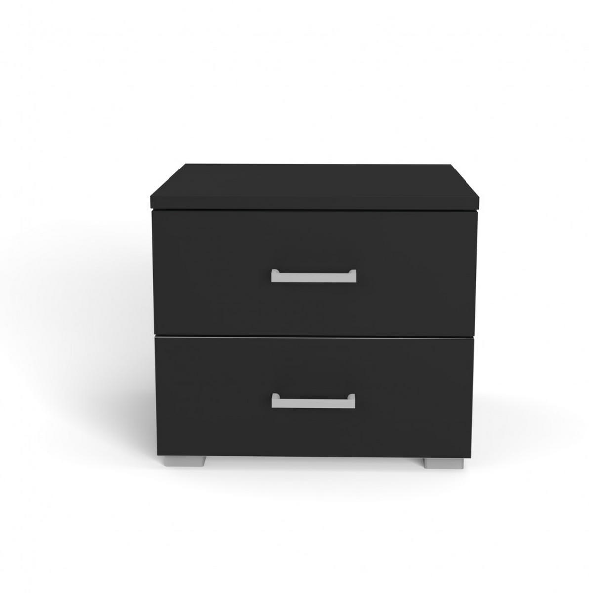 BETT LOFT / Bett 140x190 + 2 Konsolen + Lattenrost + Kopfteil - Schwarz - Schwarz, Holzwerkstoff (140/190cm) - Weber Industries