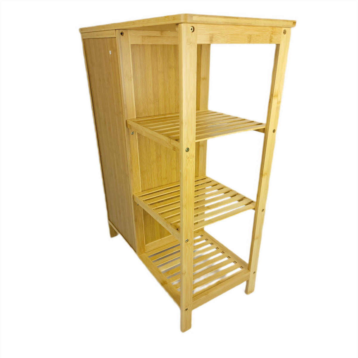 REGALSCHRANK Bambus Naturfarbe mit 6 Ablagen 66/33/87,5 cm - Naturfarben, Holz (66/87/33cm) - Begryf