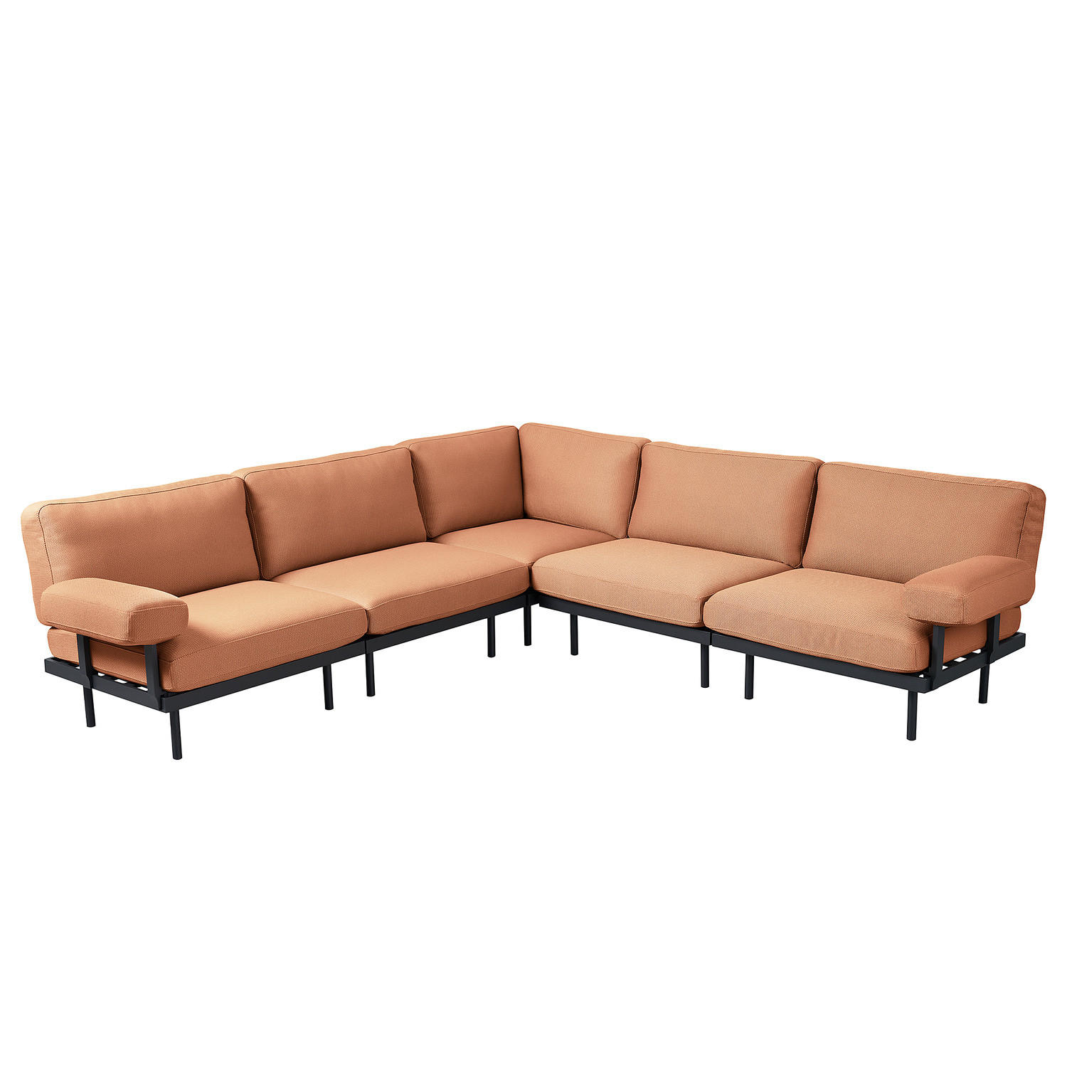 OUTDOOR-ECKSOFA - Rosa, Textil/Metall (273/80/273cm) - home24