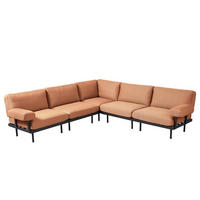 OUTDOOR-ECKSOFA - Rosa, Textil/Metall (273/80/273cm) - home24