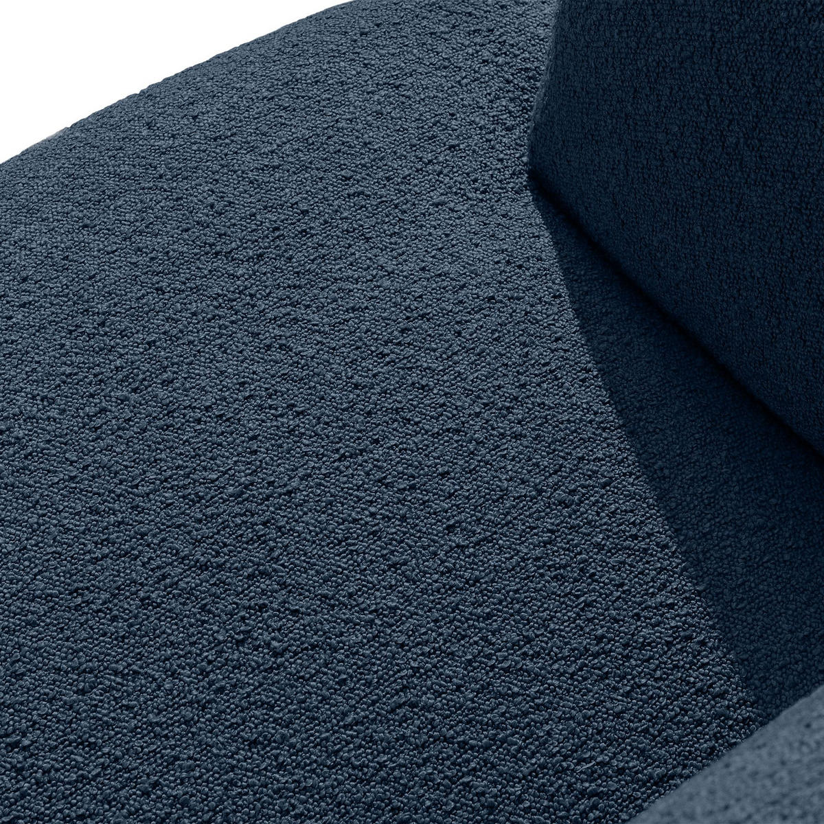 EINZELSOFA VIRA, Marineblau, Bouclé - Schwarz/Dunkelblau, Holz/Holzwerkstoff (210/84/100cm) - KONSIMO®