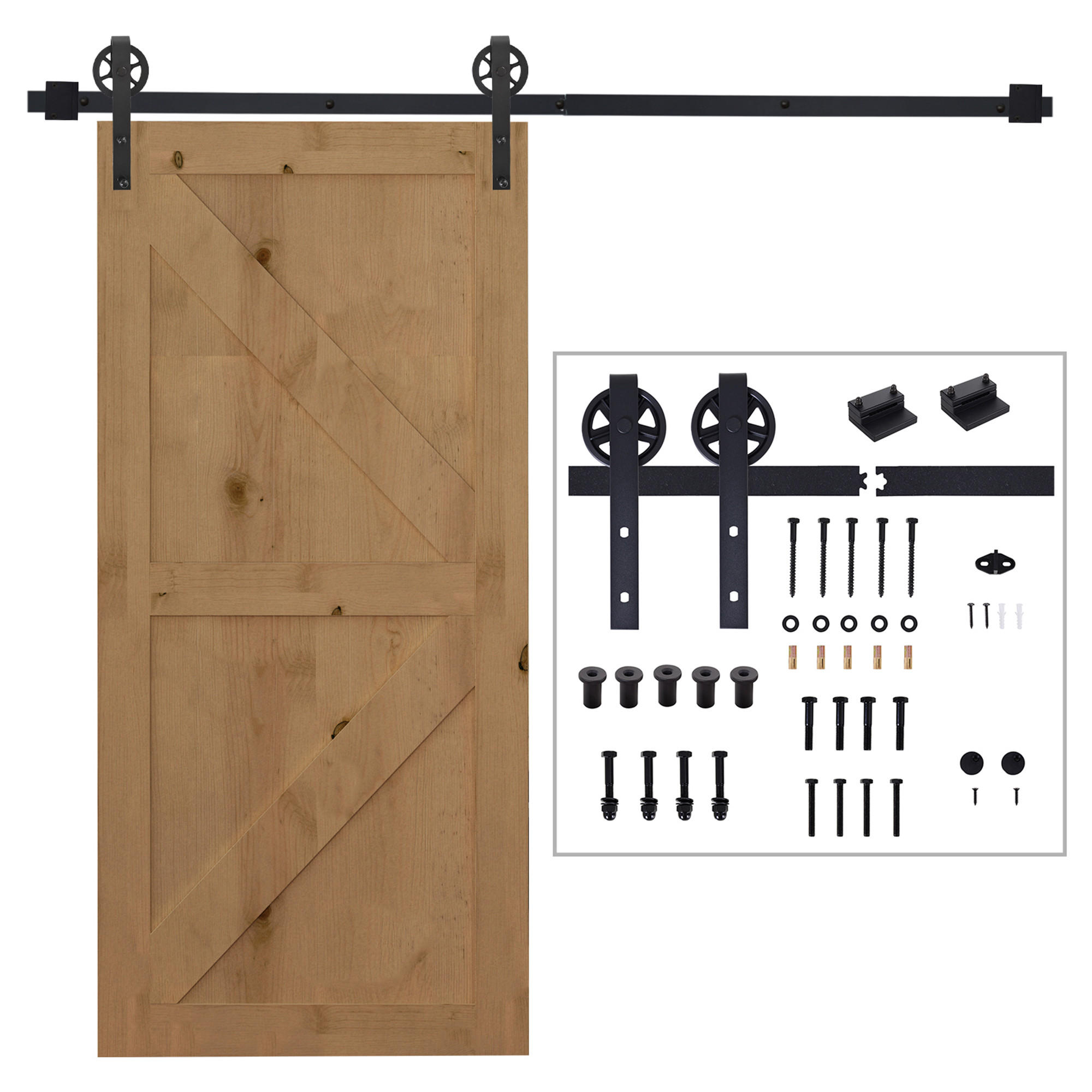SCHIEBETÜRSYSTEM - Schwarz, Metall (4/0.6/200cm) - HOMCOM