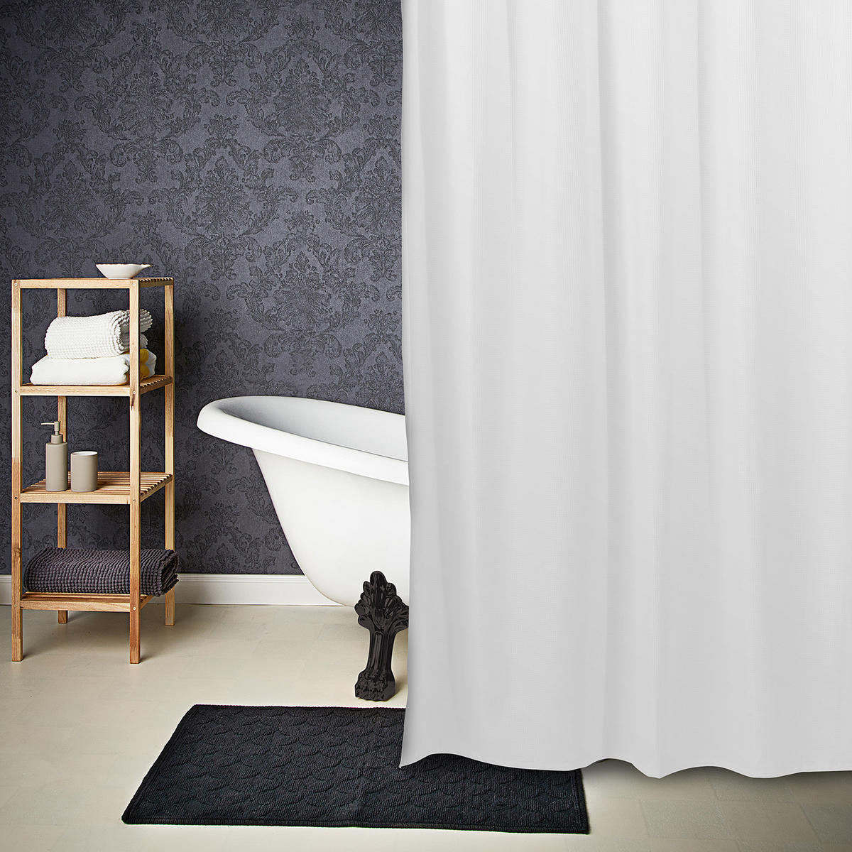 DUSCHVORHANG (5er Set) Wet Wet Wet - Weiß, Kunststoff (180/200cm) - Butlers