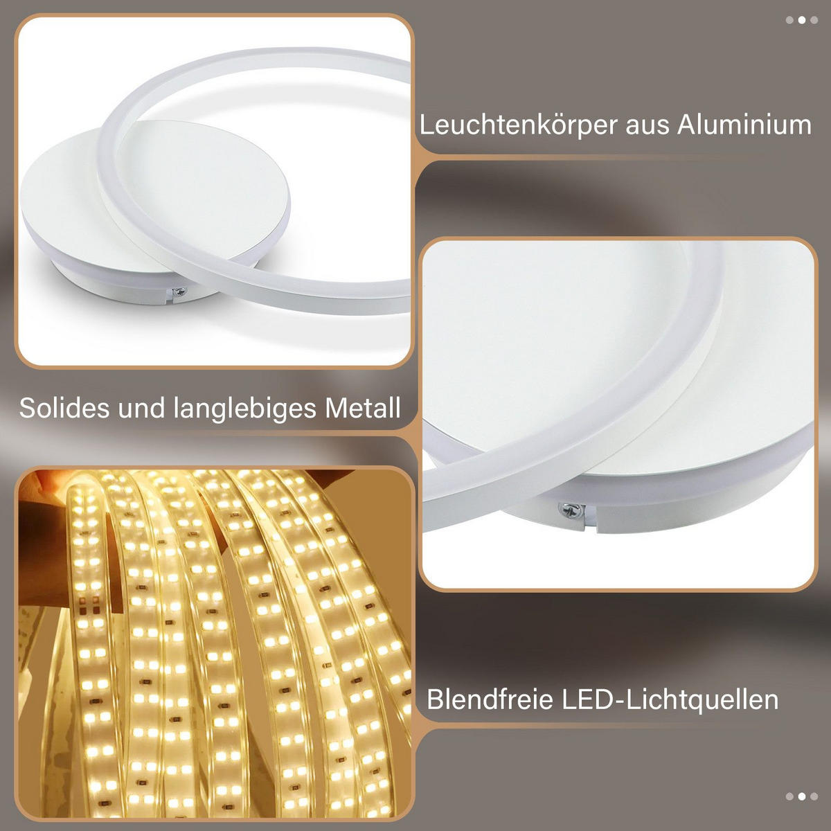 LED-DECKENLEUCHTE Layman 30/35/5cm - Weiß, Metall (35/30/5cm) - Nettlife