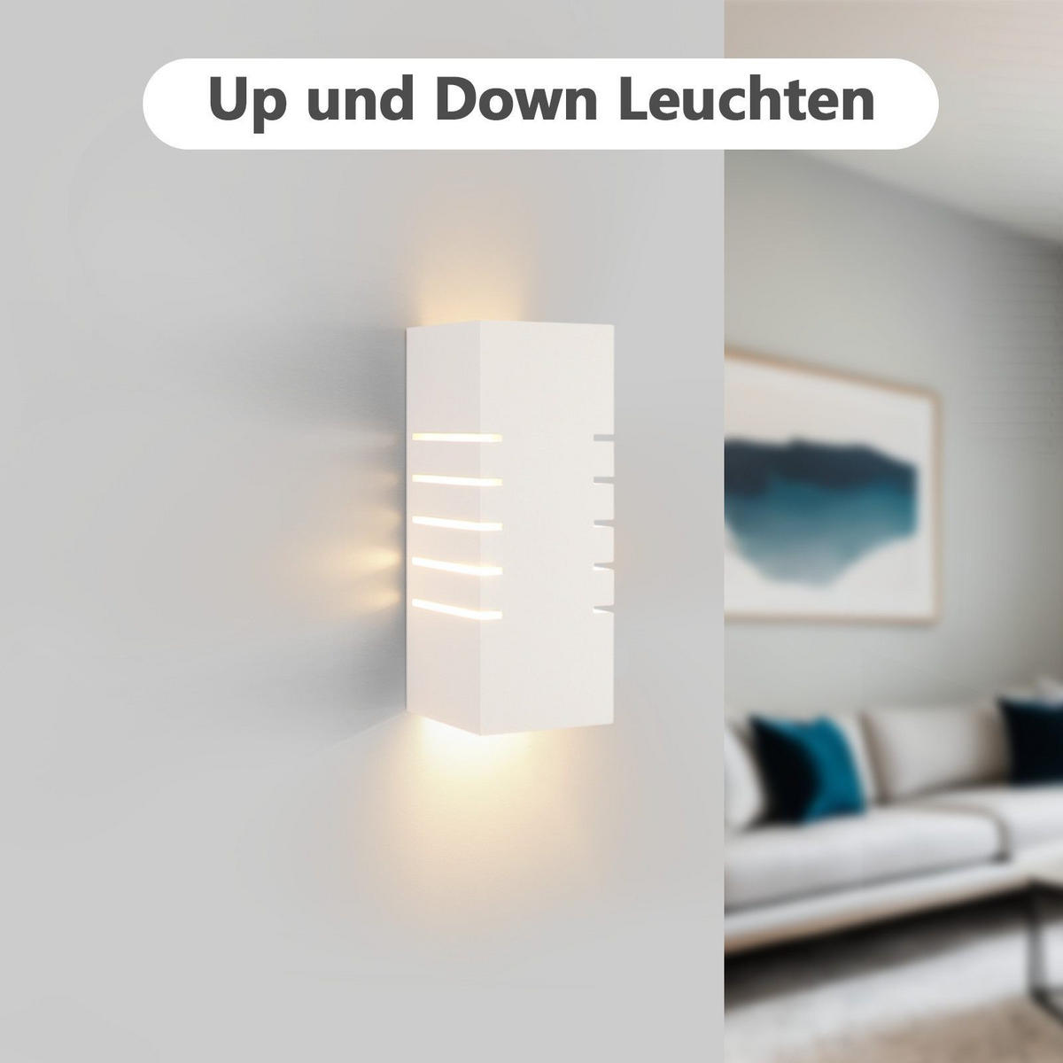 WANDLEUCHTE Maruska - Weiß, Stein (9.5/24.5/9cm) - Nettlife