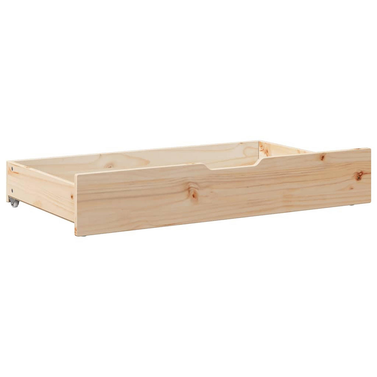 BETTSCHUBLADEN Mit Rollen 2 Stk. 90/55/17 Cm Massivholz Kiefer - Braun, Holz - vidaXL