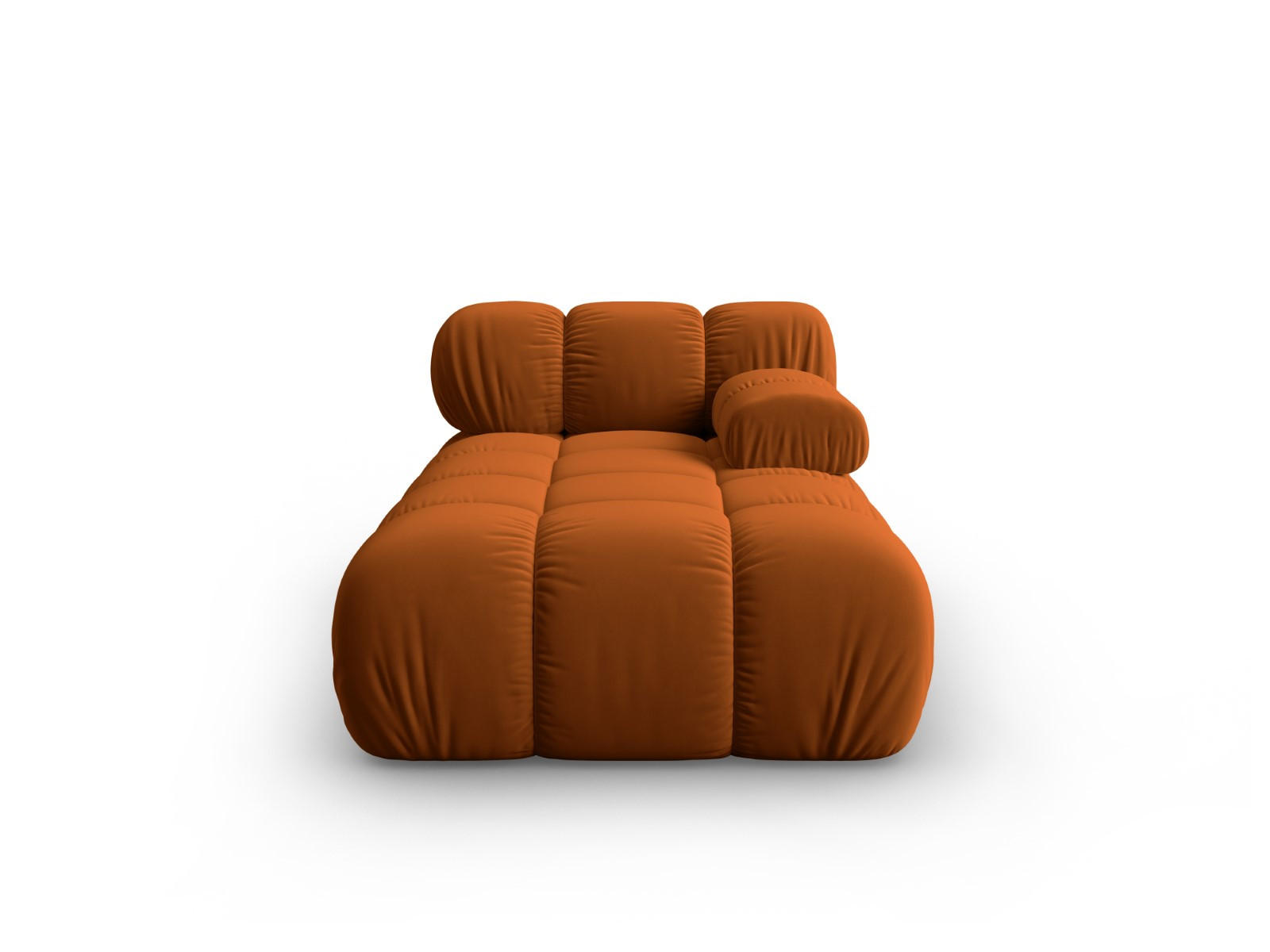 CHAISELONGUE rechts Bellis aus Samt terrakotta - Terra cotta, Textil (97/62/157cm) - Micadoni