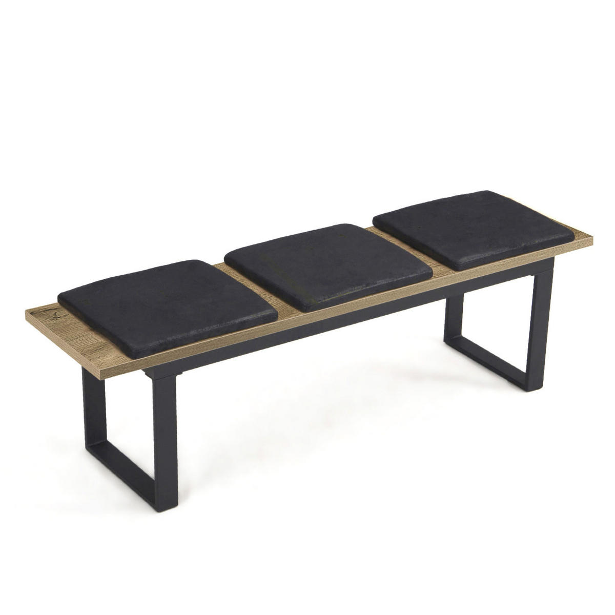 SITZBANK LEA Eiche, 160/40/45 cm - Eichefarben/Anthrazit, Holzwerkstoff/Metall (160/45/40cm) - B&D Home