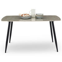 ESSTISCH MORA grau/schwarz - Schwarz/Grau, Metall (80/140/76cm) - IDIMEX