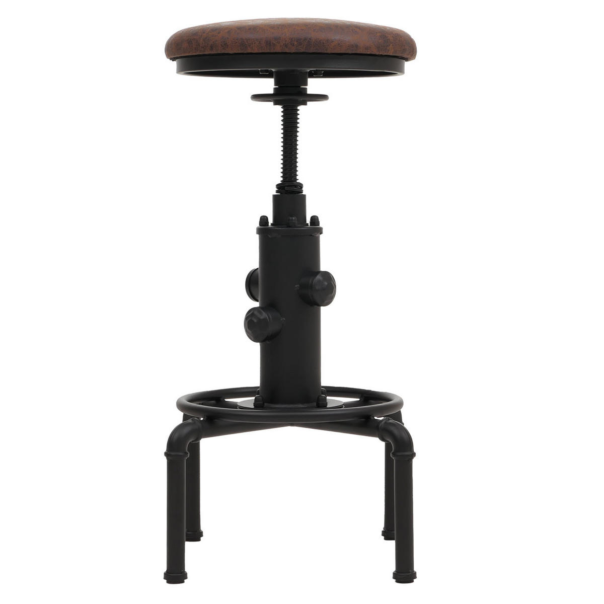 BARHOCKER 2er-Set gepolstert Sitzhöhe 62-85cm Braun-Schwarz Kunstleder - Braun, Kunststoff (45/85/45cm) - PROREGAL