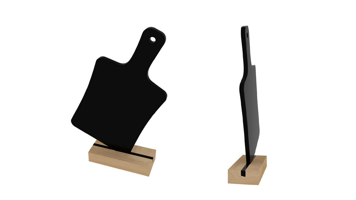 DOPPELSEITIGE SCHNEIDEBRETT SCHNEIDEBRETTFORM Kleine Tafeln 4 Stück Set mit Staffelei, Dekorativ Deko, Kreidetafel - Schwarz, Holz (24/11/5cm) - ALLboards