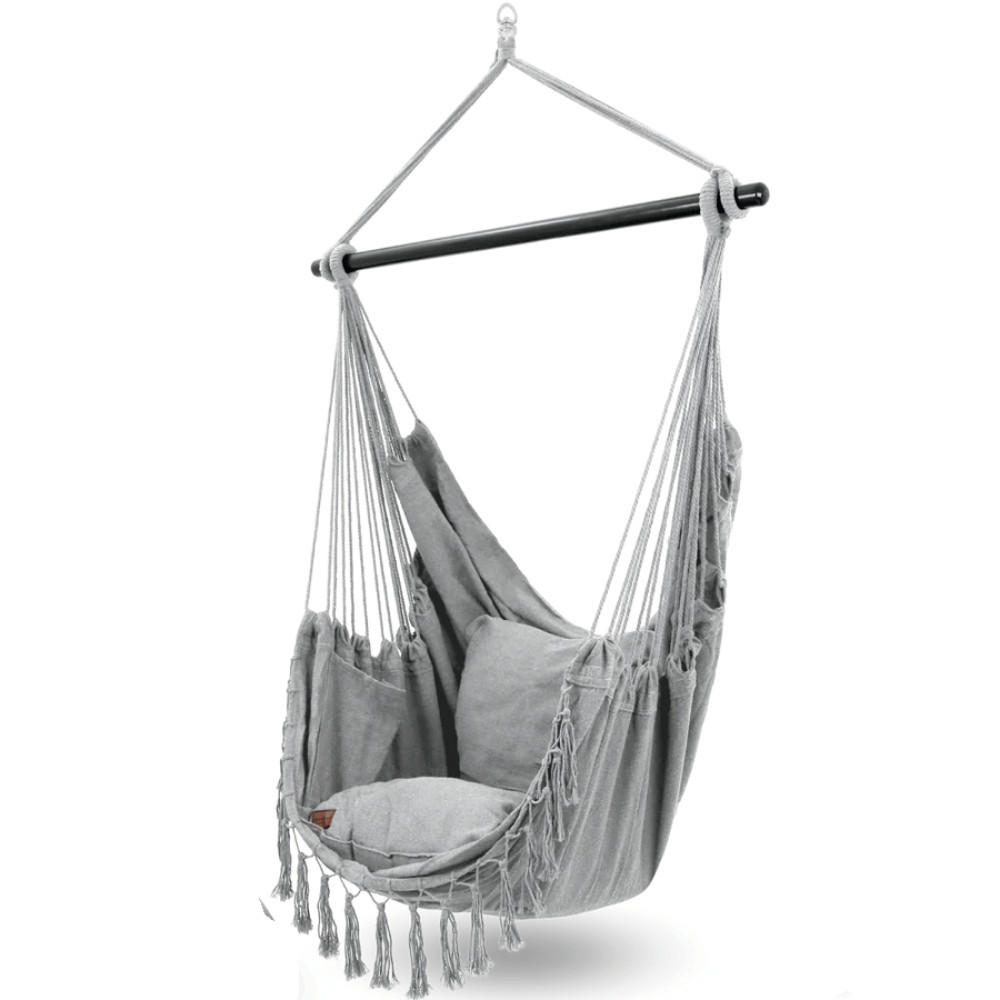 HÄNGESESSEL Indoor ohne Gestell MELA Grau - Grau, Textil (100/120/100cm) - DELUKE