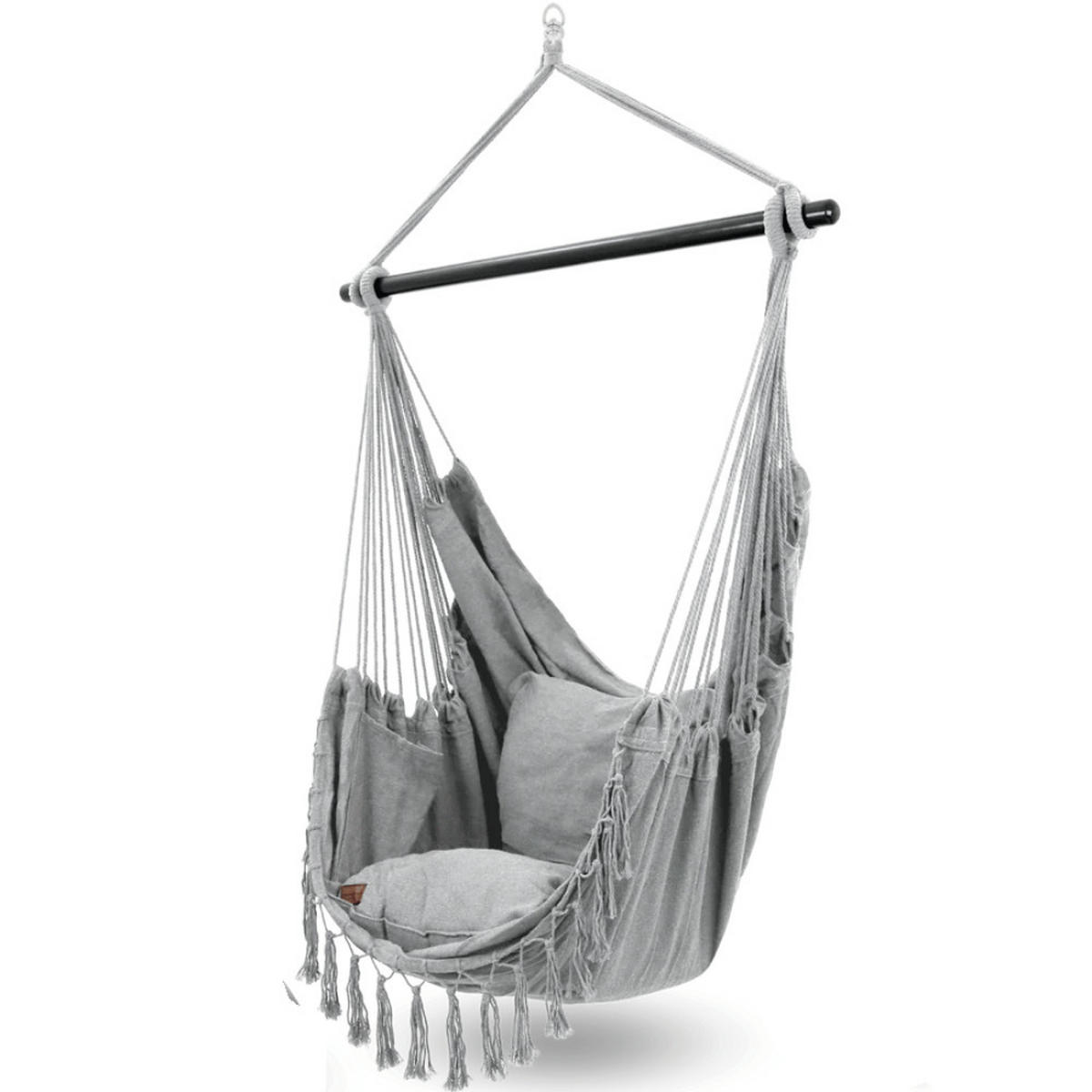 HÄNGESESSEL Indoor ohne Gestell MELA Grau - Grau, Textil (100/120/100cm) - DELUKE