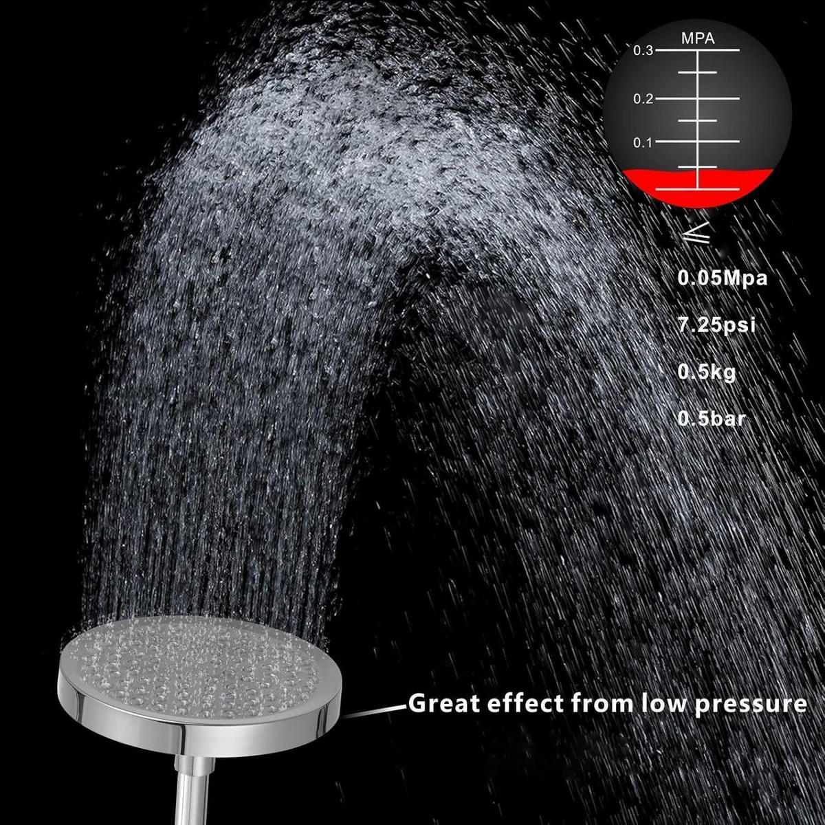 REGENDUSCHE 15 cm Rund Chrom-Finish Einstellbarer Winkel - Silberfarben, Metall (15/3/15cm)