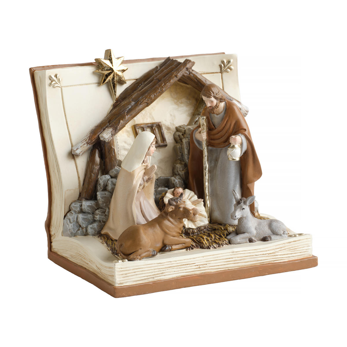 DEKOFIGUR Led TRIADIS, 16.5 x 15 cm, Braun, Beleuchtet Weihnachtsfigur, Weihnachtsdeko, Deko Wohnzimmer, Winter Christmas, XMAS Geschenk - Braun, Kunststoff (14.5/15/16.5cm) - home&you