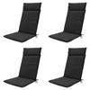 GARTENSTUHLKISSEN Canvas 120/50 cm 4er-Set - Schwarz, Textil (50/8/120cm) - Madison