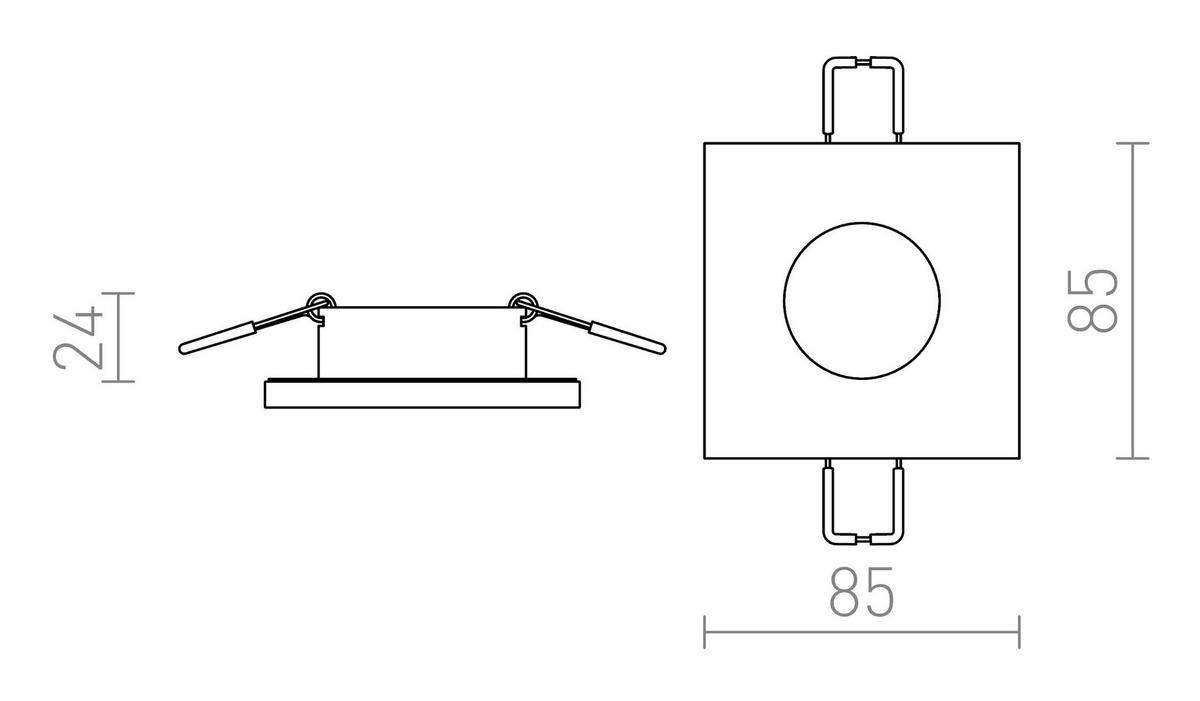 EINBAULEUCHTE ASTOR SQ gebürstetes Aluminium 50 W IP65 - Silberfarben, Metall (83/83/6cm) - Rendl