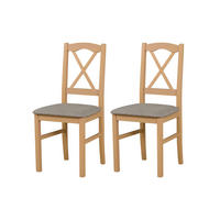 STUHL Nilo 11 (2er Set) - Graubraun/Sonoma Eiche, Holz (43/94/40cm) - Leaf Design