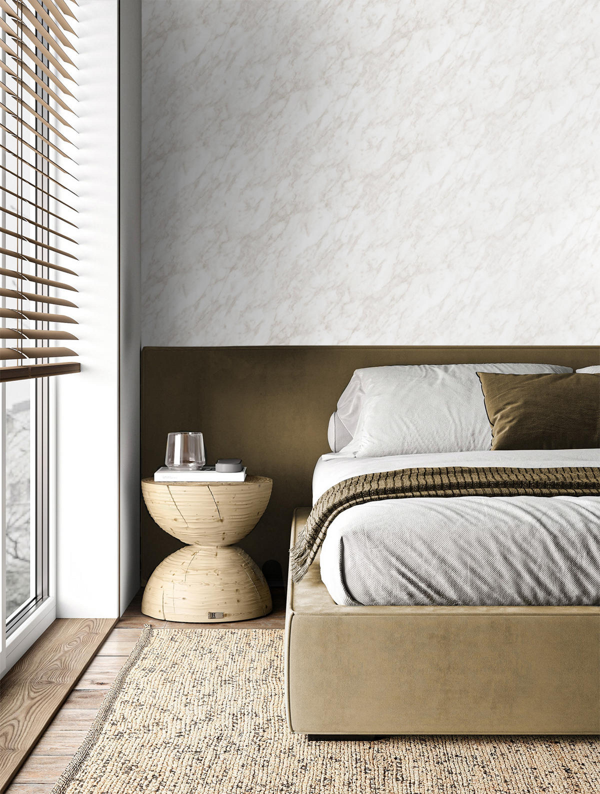 TAPETE Marmor-Optik 53 cm x 10.05 m - Beige, Papier (53/1000cm) - Origin Wallcoverings