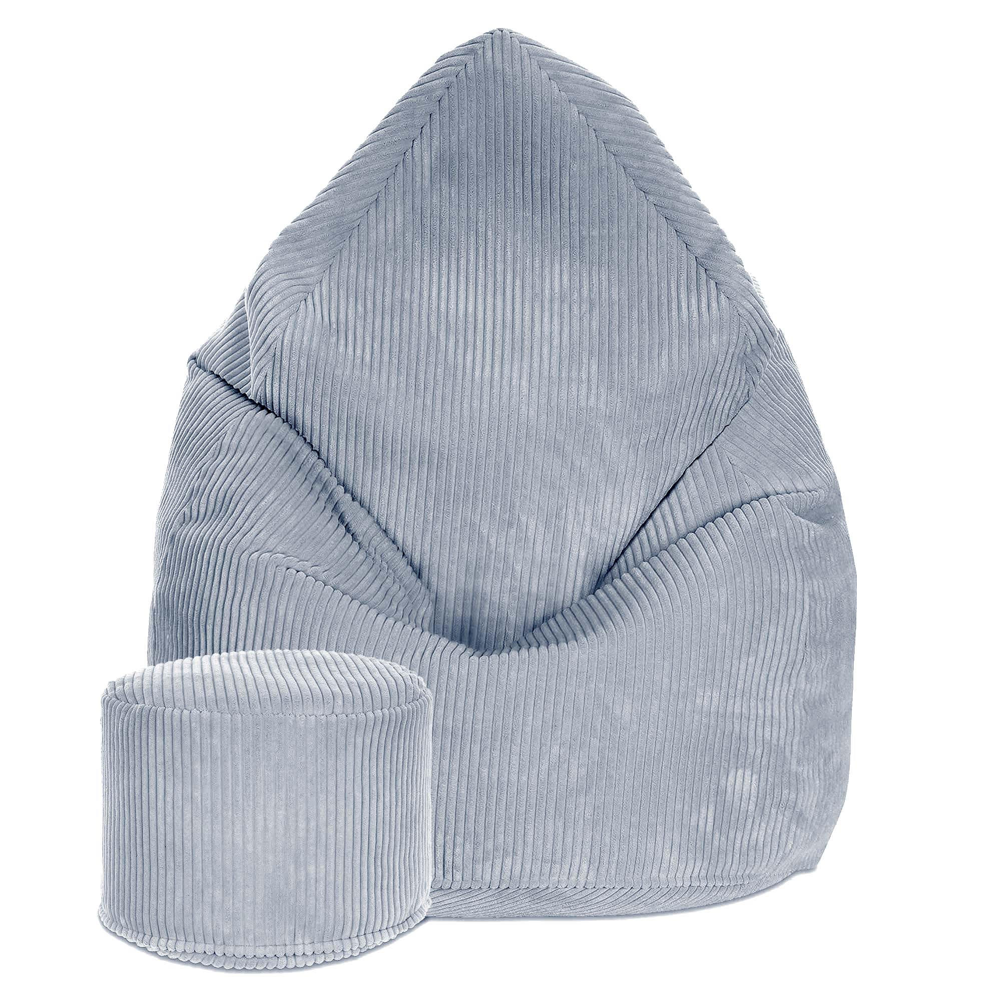 SITZSACK MIT FUßSTÜTZE Kordsamt 2-tlg Baltic Sea M - Blau/Hellblau, Textil (80/120/80cm) - Dreamroots