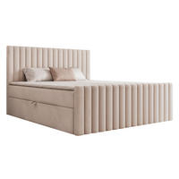 BOXBETT M4 120x200 cm Dream Velvett Bettkasten + Topper - Beige, Holz/Textil (120/200cm) - Comfortic