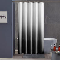 DUSCHVORHANG Schwarz Polyester 120 x 200 cm wasserdicht schimmelresistent schlicht Badezimmer - Schwarz, Textil (120/200cm) - MCBOSON