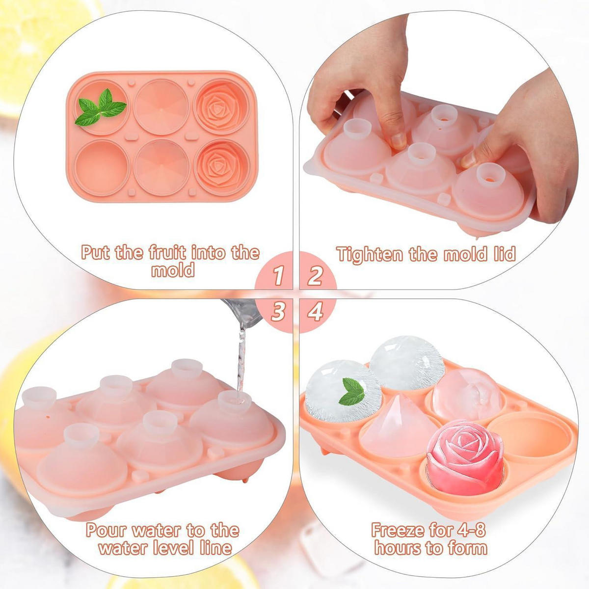 EISWÜRFELFORM Silikon 5 cm Rosa - Rosa, Kunststoff (15/3.5/20cm)