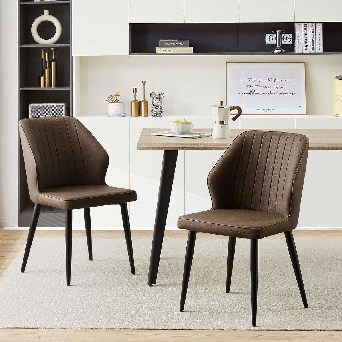ESSZIMMERSTÜHLE 4er Set Kunstleder Braun mit Rückenlehne - Braun, Kunststoff (46/83.5/45cm)