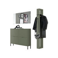 GARDEROBE Erna 3-tlg. 163x32x187 Pinie Green matt Lack - Grün, Holzwerkstoff (163/187/32cm) - 58aufmkessel