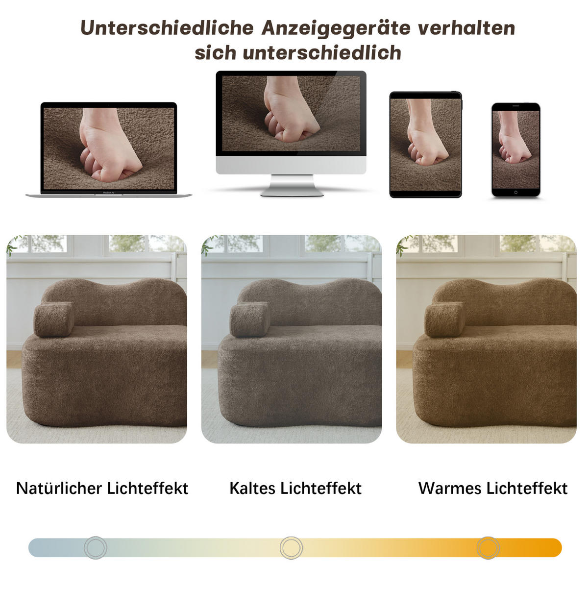 ECKSOFA aus Samt Braun 288x167x70 cm, modular mit tiefer Sitzfläche und flexiblen Stellmöglichkeiten - Braun, Textil (167/288cm) - IVMEU