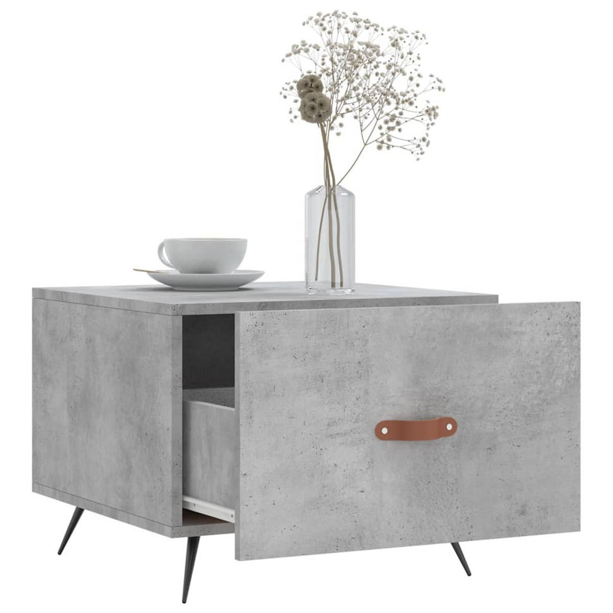 COUCHTISCHE 2 Stk. Betongrau 50x50x40 cm Holzwerkstoff - Grau, Holzwerkstoff (50/50/40cm) - furnicato