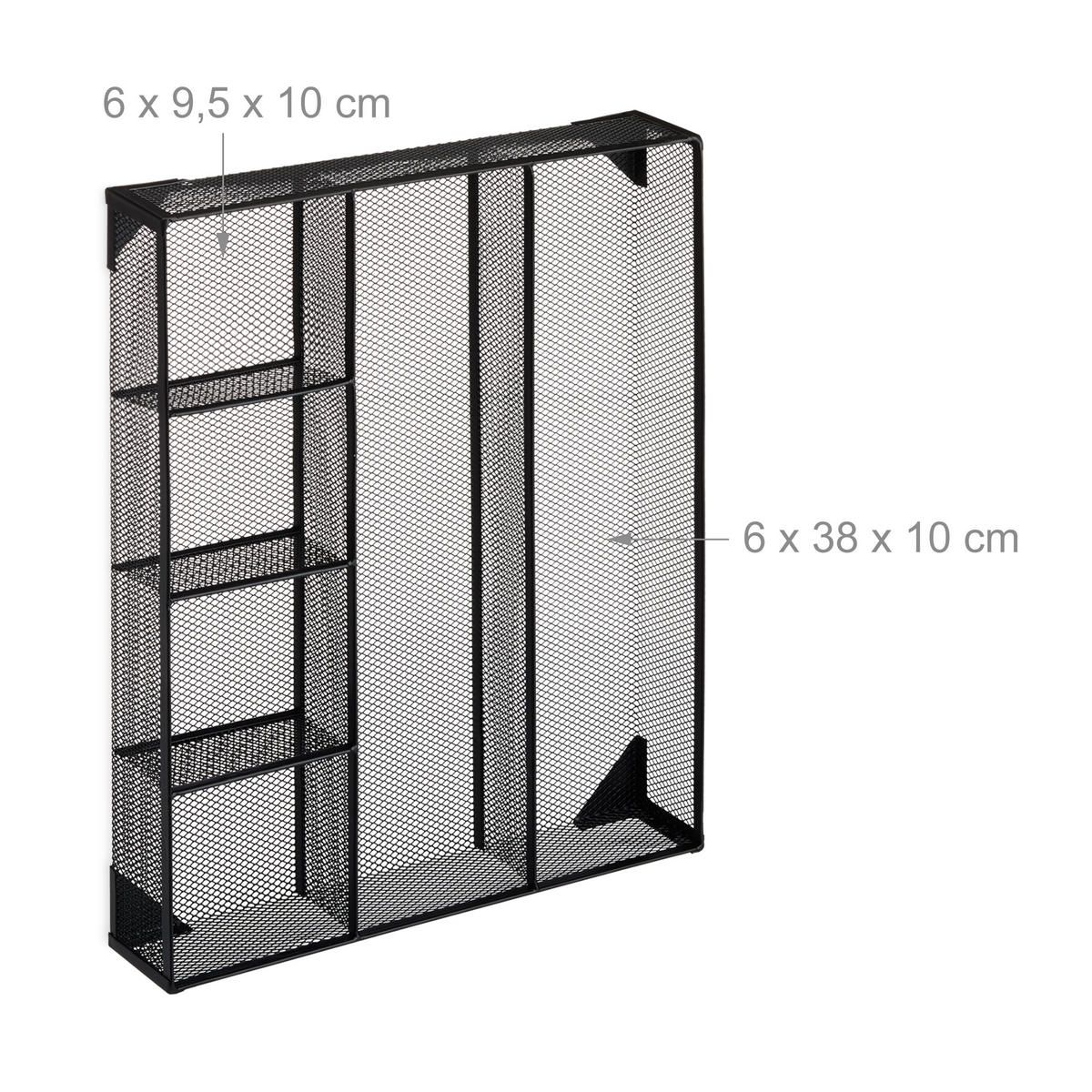 SCHREIBTISCHORGANIZER - Schwarz, Metall (30/38/6cm) - Relaxdays