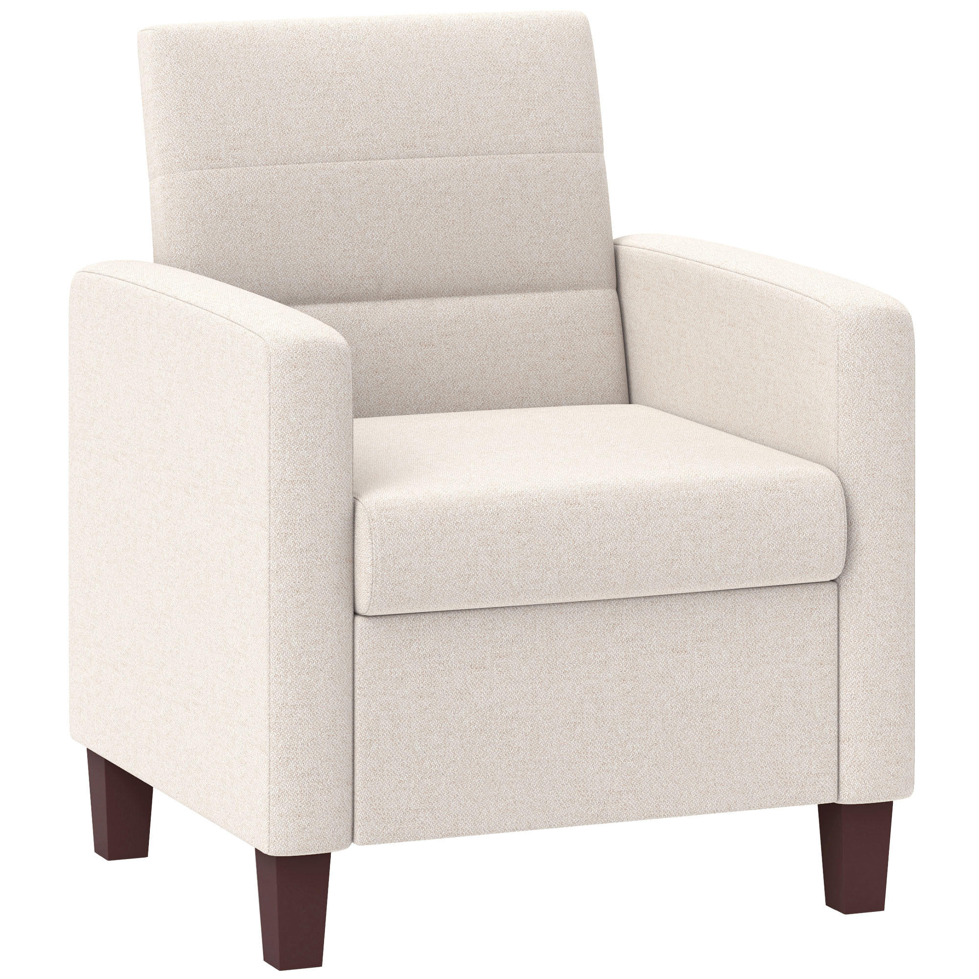 SESSEL Leinenoptik 78L x 71B x 87H cm Cremeweiß - Weiß, Kunststoff (71/87/78cm) - HOMCOM