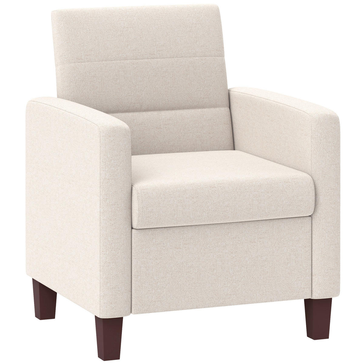 SESSEL Leinenoptik 78L x 71B x 87H cm Cremeweiß - Weiß, Kunststoff (71/87/78cm) - HOMCOM
