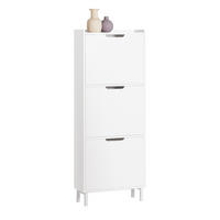 SCHUHSCHRANK Weiß - Weiß, Holzwerkstoff/Metall (50/129/19cm) - SoBuy