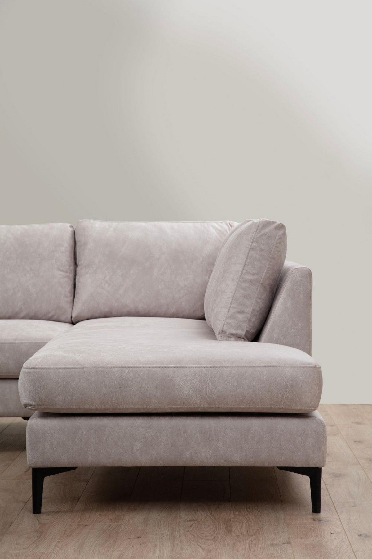 WOHNLANDSCHAFT mit großzügiger Sitzfläche für die ganze Familie - Beige/Schwarz, Holzwerkstoff/Kunststoff (200/90/314cm) - myHomelando