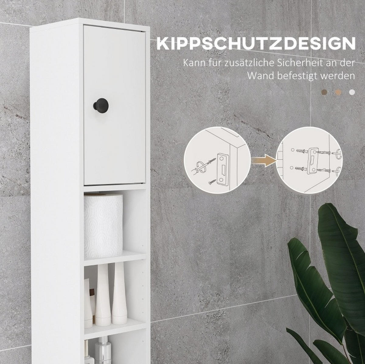 HOCHSCHRANK mit Schublade 180 x 20 x 20 cm White - Weiß, Holz (20/180/20cm) - Beauniv