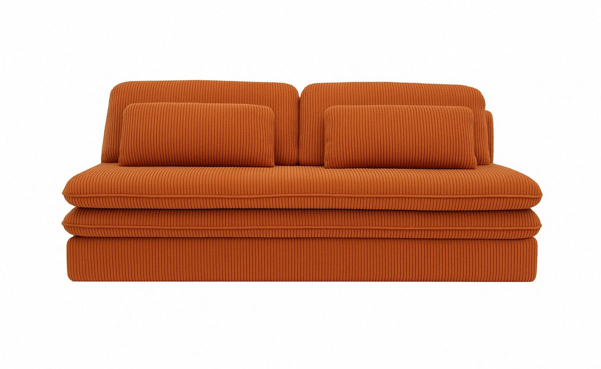 SCHLAFSOFA Mit Bettkasten OLIA, Stoff Poso, Kupfer - Orange, Holz (190/75/90cm) - Kaiser Möbel