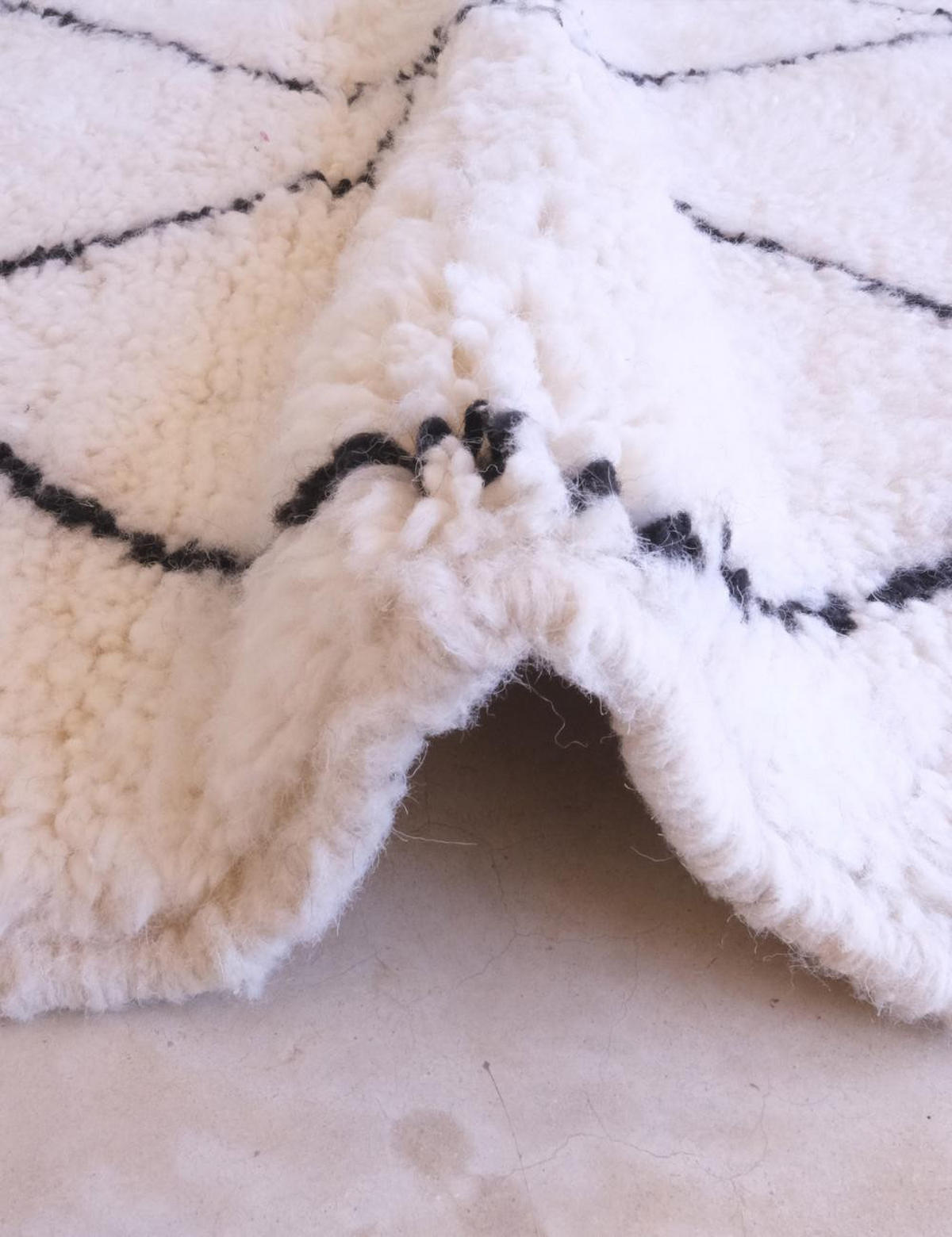 BERBERTEPPICH handgewebt Marokko 133x 181 cm - Weiß, Naturmaterialien (133/181cm) - AFK Living