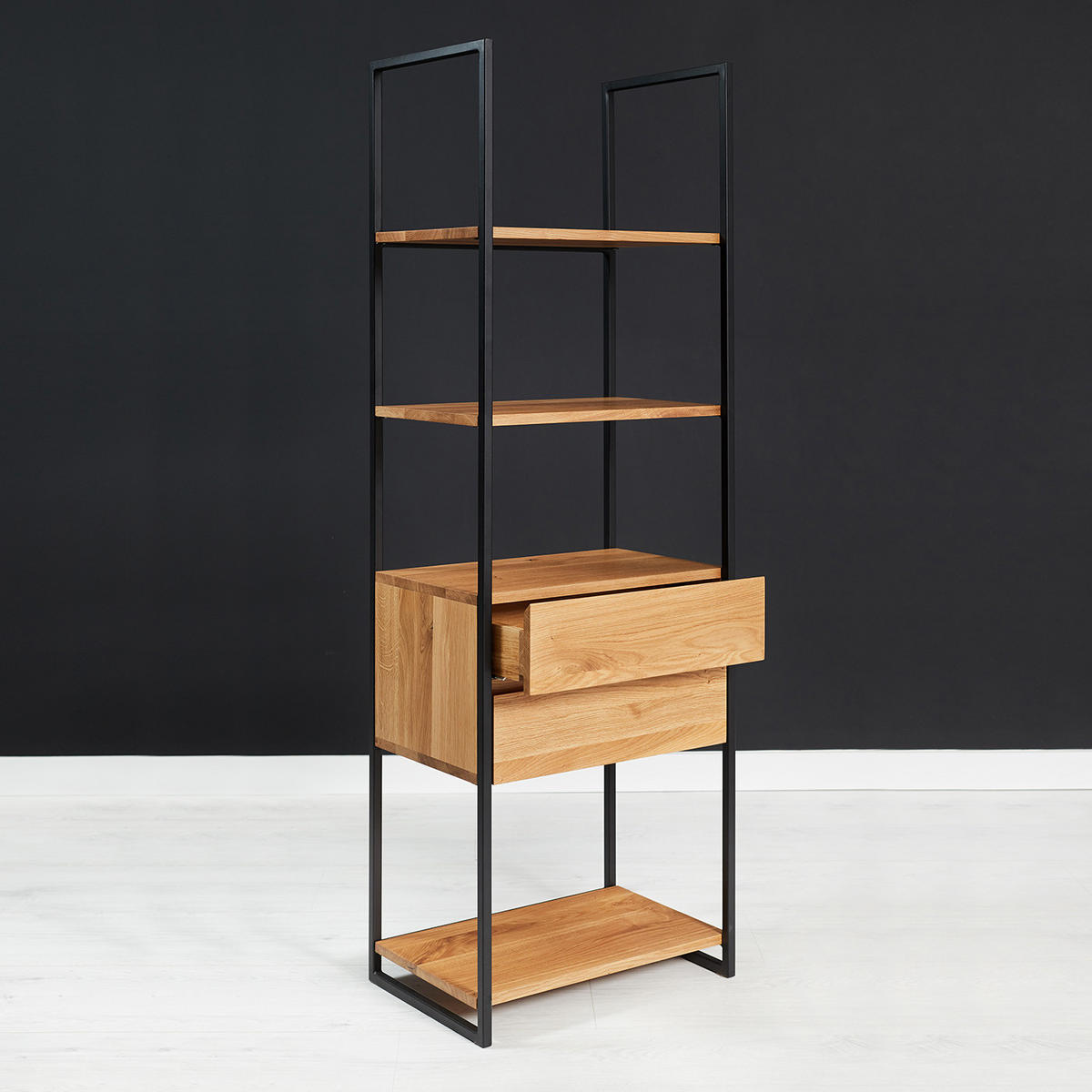 REGAL Moon aus massivem Eichenholz - Eichefarben/Naturfarben, Holz (80/180/40cm) - Danzz