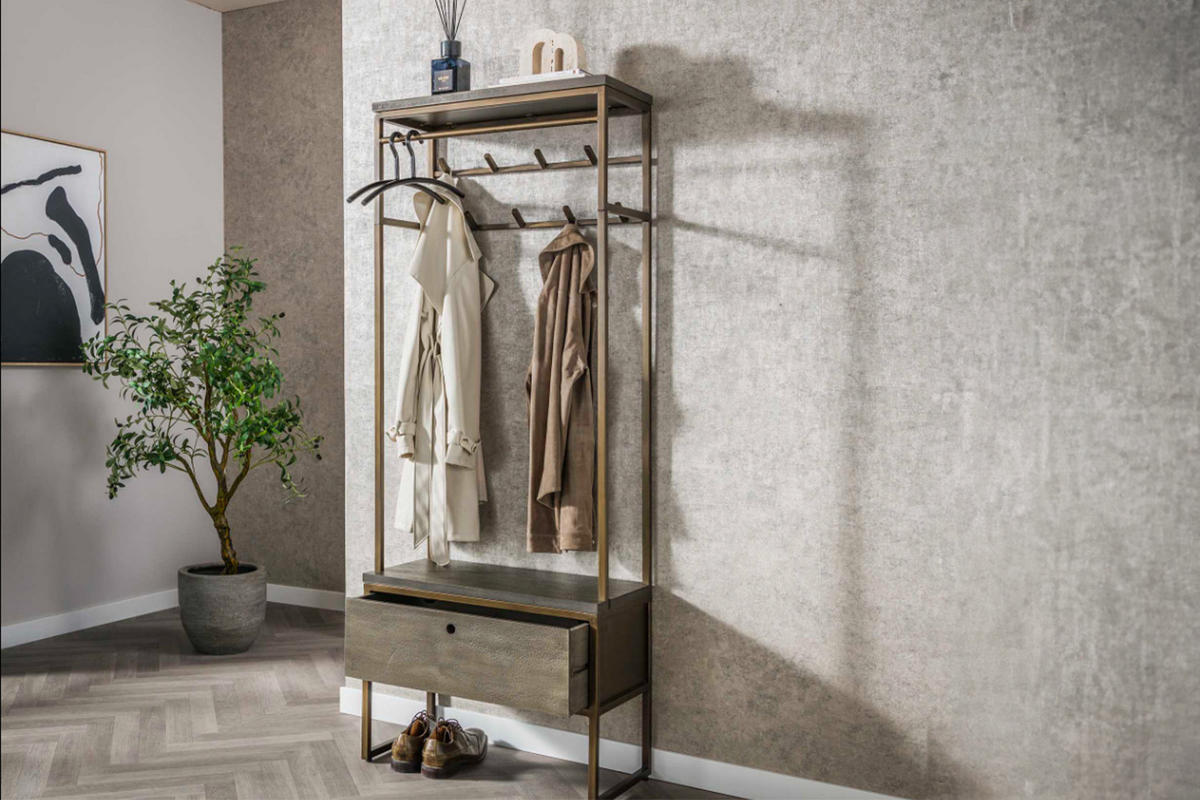 GARDEROBE RISCA Bronze Metall - Bronzefarben, Metall (70/181/35cm) - KAWOLA
