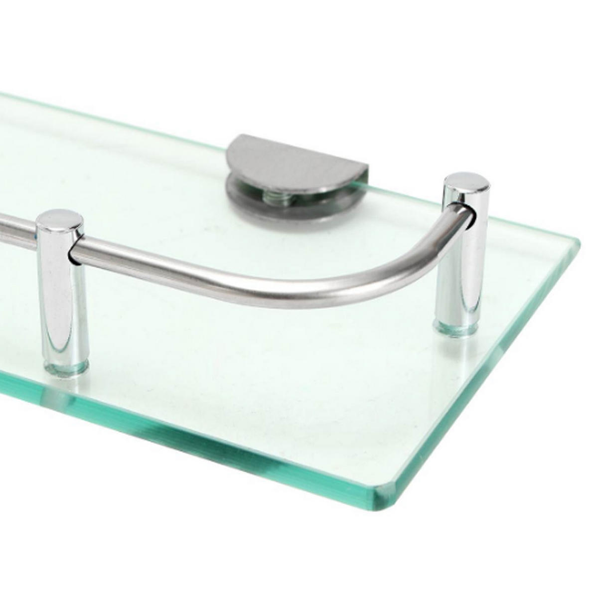 GLASABLAGE 50/11/3.5 cm Badezimmer Wandmontage Glas Transparent - Transparent, Glas/Metall (50/3.5/11cm) - Livingandhome