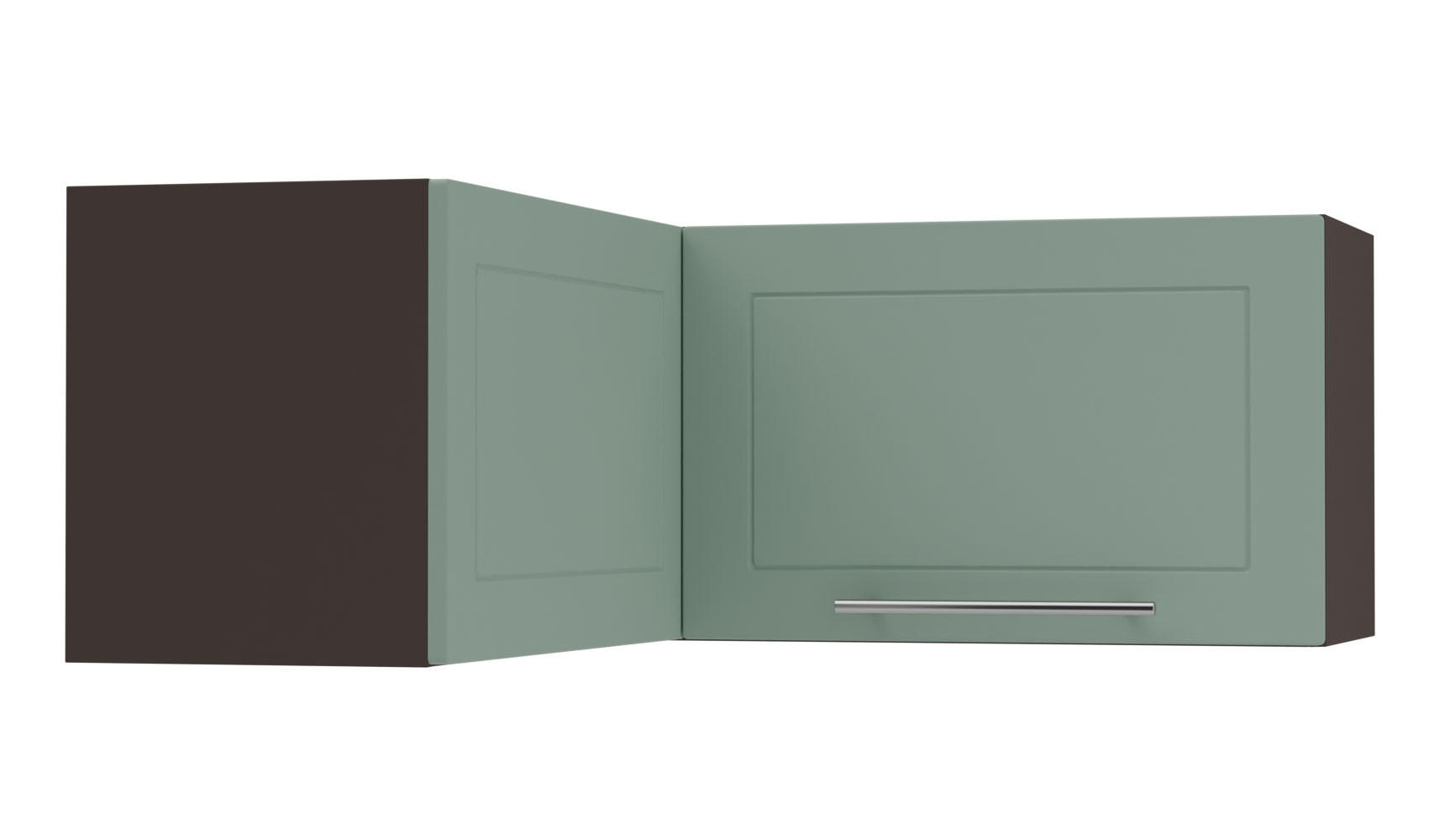 ECKHÄNGESCHRANK Kvantum W14/90/36 Mint Matt / Lava Matt 90 / 90 / 36cm - Dunkelgrau/Mintgrün, Holz/Holzwerkstoff (90/36/90cm) - Feldmann-Wohnen