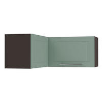 ECKHÄNGESCHRANK Kvantum W14/90/36 Mint Matt / Lava Matt 90 / 90 / 36cm - Dunkelgrau/Mintgrün, Holz/Holzwerkstoff (90/36/90cm) - Feldmann-Wohnen