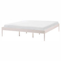 BETT mit Lattenrost 180/200 Stahl Hellbeige Vaurs - Beige, Metall (180/200cm) - Beliani