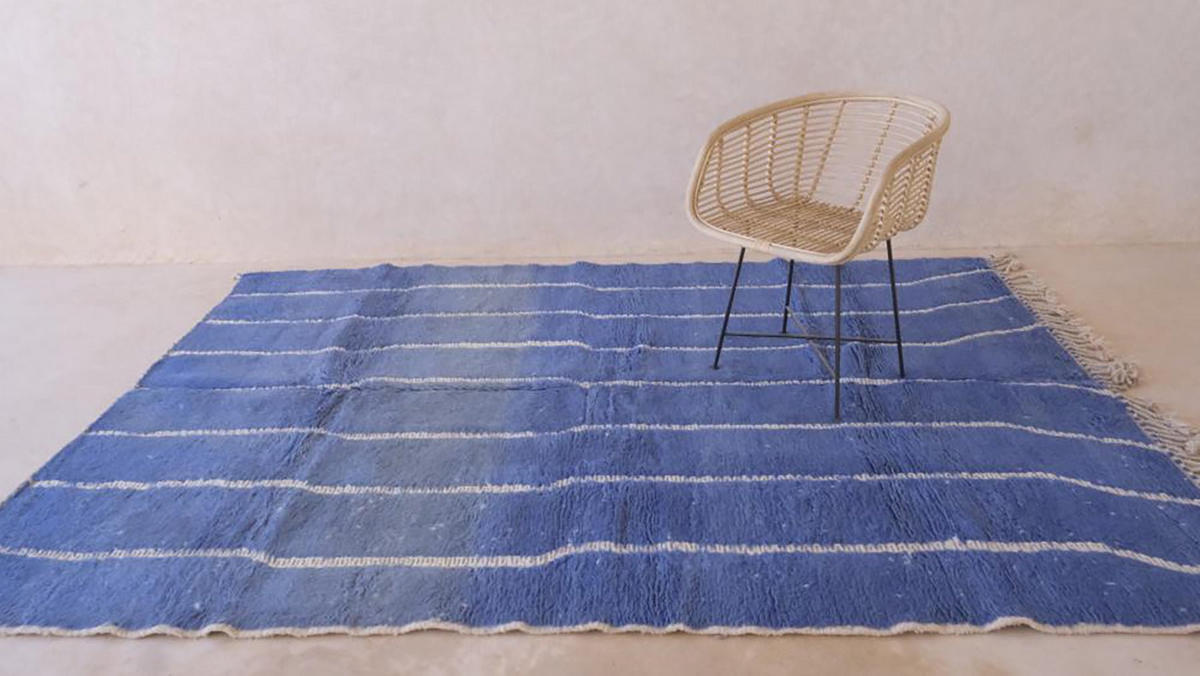 BERBERTEPPICH aus reiner Wolle 202x 289 cm - Blau, Naturmaterialien (202/289cm) - AFK Living