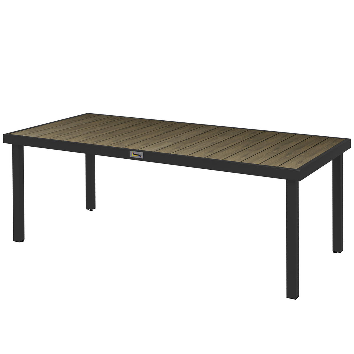 GARTENTISCH DE-07264 für 8 Personen, wetterbeständig mit Holzoptik Naturholz - Naturfarben, Kunststoff/Metall (190/90/74cm) - ComfortXL